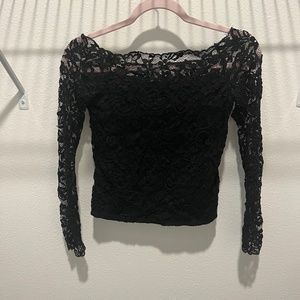 Crop black Lace shirt
